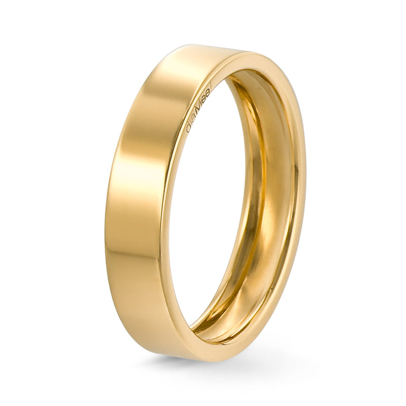 Smooth Gold Wedding Band 4 mm Lightened