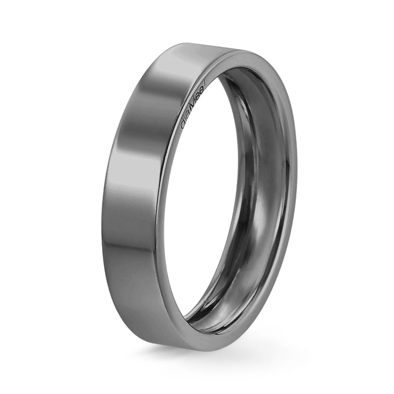 Smooth Gold Wedding Band 4 mm Lightened