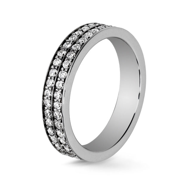 Bague Diamants Lovelines - 2 rangs or noir