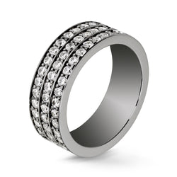 Anillo de diamantes Lovelines - 3 filas de oro negro