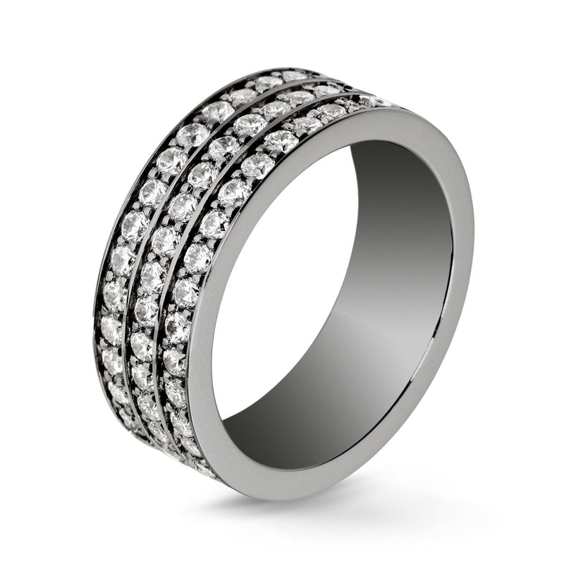 Anillo de diamantes Lovelines - 3 filas de oro negro