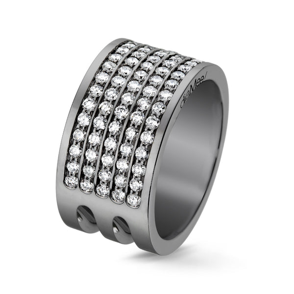 Anillo de diamantes Lovelines - 5 filas de oro negro