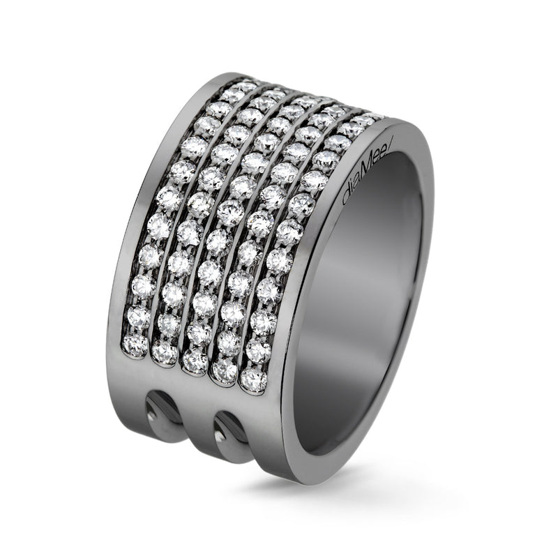 Anillo de diamantes Lovelines - 5 filas de oro negro