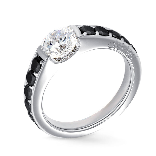 Engagement ring - Collection N ° 02 Paving black diamonds