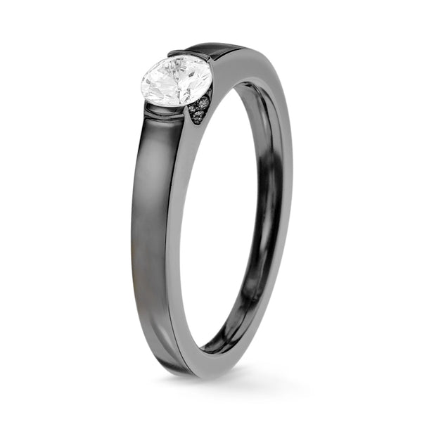 Engagement ring - Black gold - Solitaire Collection N ° 02