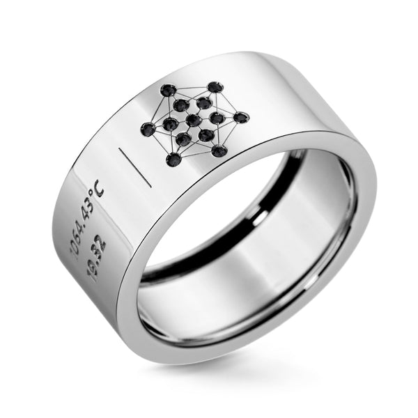 Anillo de diamantes negros Atomeec