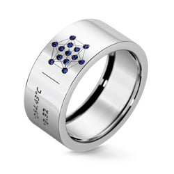 Atomeec ring with blue sapphires